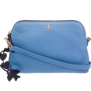TORY BURCH Blue Mini Leather Crossbody Bag
